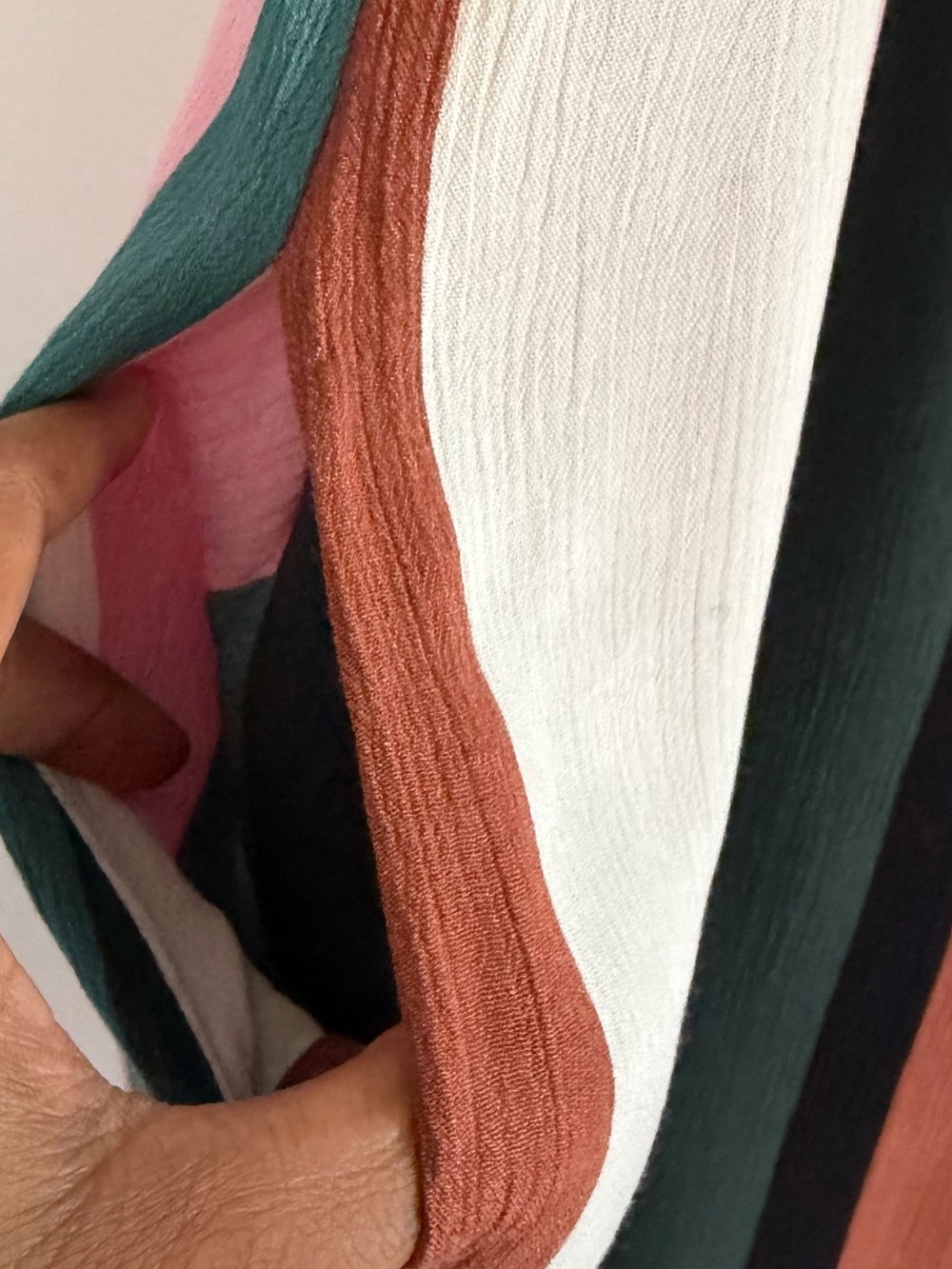 ODDY Striped Multicolor Slip Dress- Pink, Brown & Green size S - Picture 6 of 9